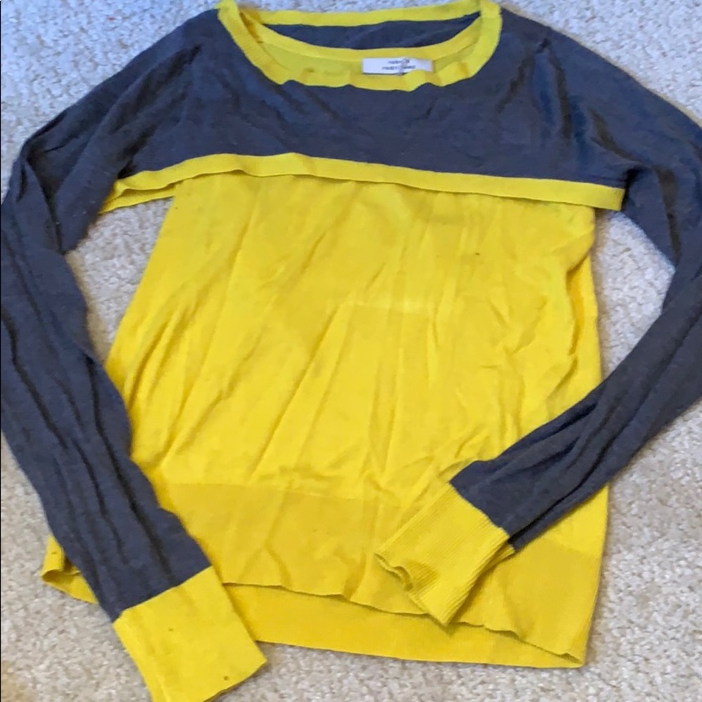 BRAND NEW yellow and gray sweater